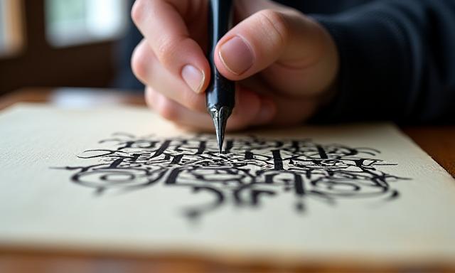 Exquisite calligraphy on parchment paper